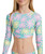 Flower Lover Lycra Two Piece Rash Vest - Coastal Shade Flipper