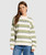 Strictly Stripes Oversized Fleece - Oil Green