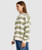 Strictly Stripes Oversized Fleece - Oil Green