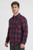 Layered Flannel Jacket - Red