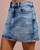 Shine Denim Mini Skirt - Blue