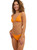 Palm Shadows Tiki Tri Bikini Top - Orange