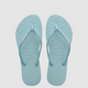 Kids Slim Rubber Logo Thongs - Sky Blue/White