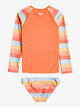 Girls 2-7 Pretty Sunrise Long Sleeve Rash Vest Set - Cerulean Tw Stripes