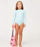 Girls 2-7 Teenie Ditsy Long Sleeve One-Piece Rash Vest - Aruba Blue Teenie Ditsy