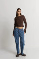 Noemie Knit Long Sleeve Top - Chocolate