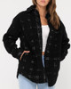 Alma Oversized Sherpa Jacket - Black