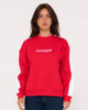 Racing Stripes Oversized Crew - Radiant Red