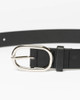 Boh Vegan Leather Oval Buckle Belt - Black`