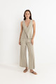 Lola Check Wide Leg Pant - Olive