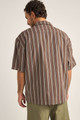 Baja Relaxed Stripe Ss Shirt - Cafe