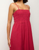 Classic Shirred Midi Dress - Sangria