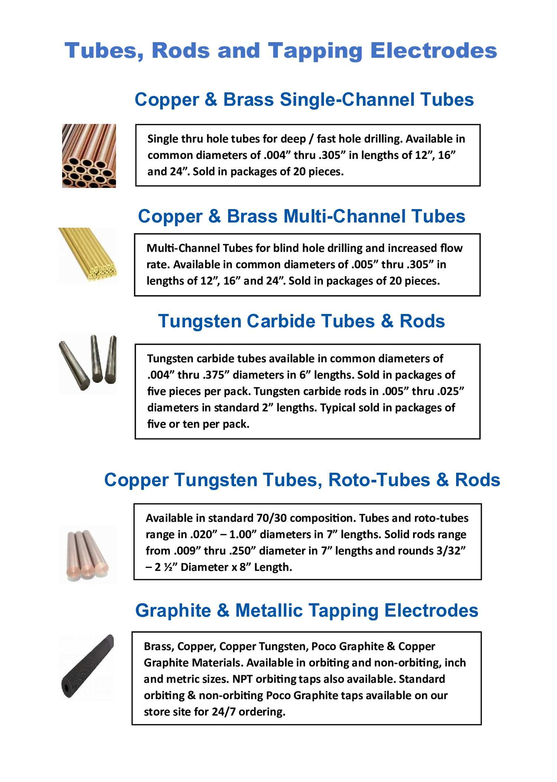 Brass EDM Electrode Rods - EDM Supplies for Small Hole Drilling