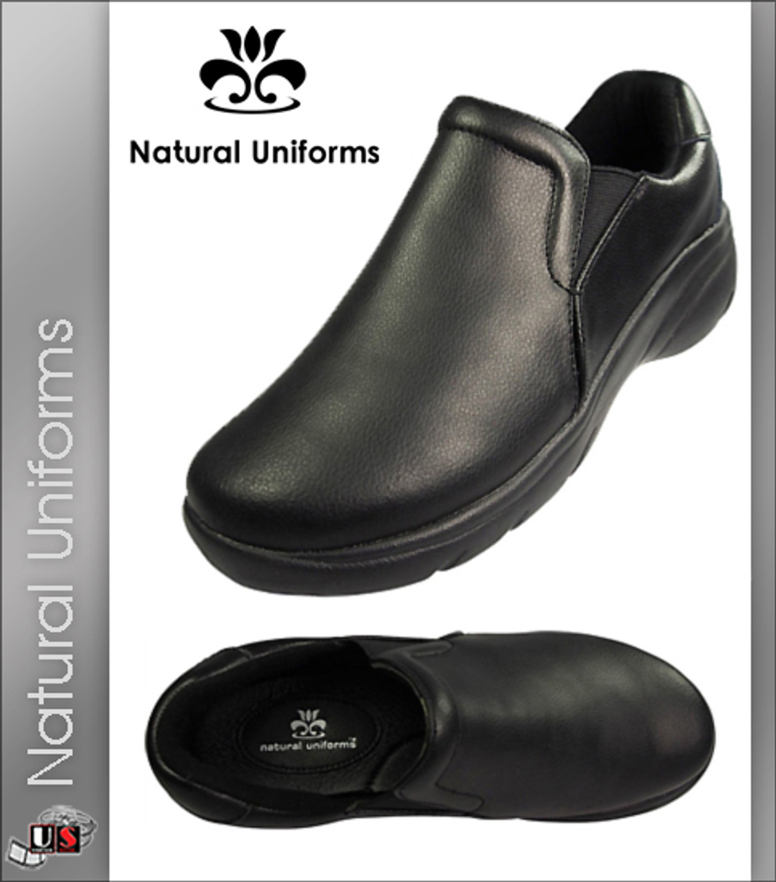 black nursing shoes leather
