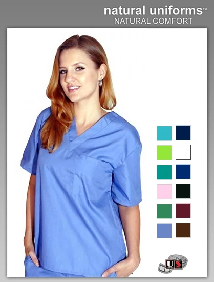 Unisex 1 Pocket V-Neck Scrub Top