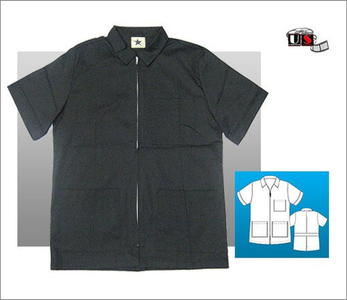 Black Star 3 Pocket Zip Shirt 29" Men's Lab Coat