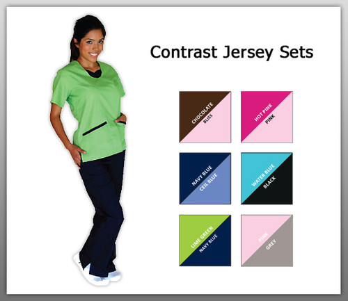 Solid Contrast Jersey Set