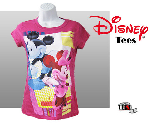 Disney Printed Mickey and Minnie Comfortable Pink Tees