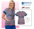 Barco Scrub Uniform Printed Top Jigsaw Notch Neck Kimono