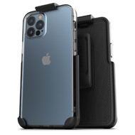 Encased Clear Back Case iPhone 12 Pro Max with Belt Clip Holster - Clear