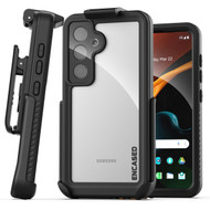 Encased Waterproof Case Samsung Galaxy S24 with Belt Clip Holster - Black