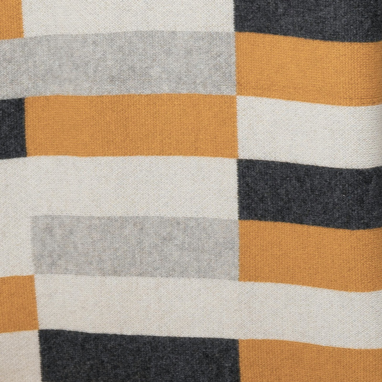 Bauhaus Gold, Grey, Charcoal and White Cashmere Throw