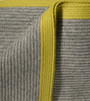 Platinum & Chartreuse Ribbed Knit Yak Down Throw