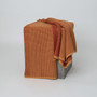 Gold & Rust Waffle Knit Cashmere Throw