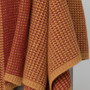 Gold & Rust Waffle Knit Cashmere Throw