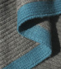 Platinum & Capri Blue Ribbed Knit Yak Down Throw