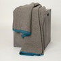 Platinum & Capri Blue Ribbed Knit Yak Down Throw