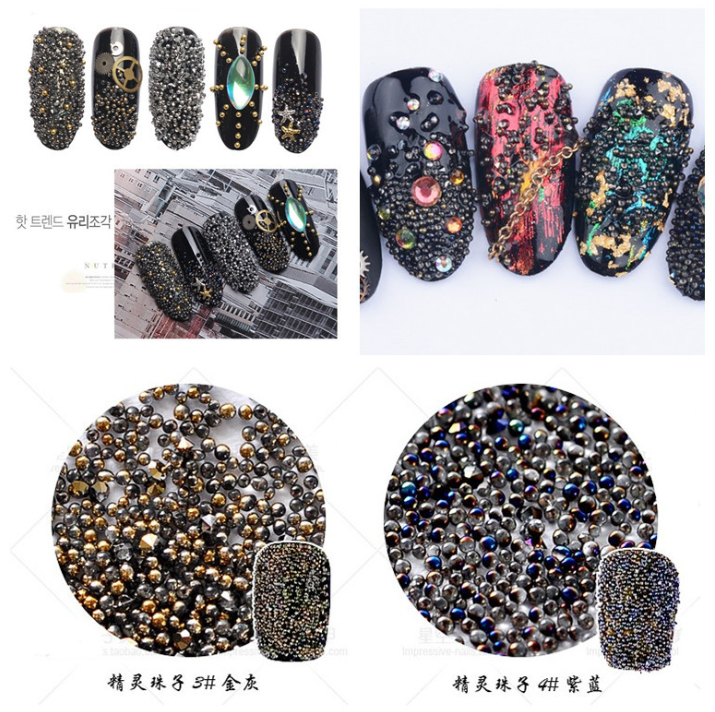 Galaxy Blue Black Micro Beads Nail Art Beads Micro Beads