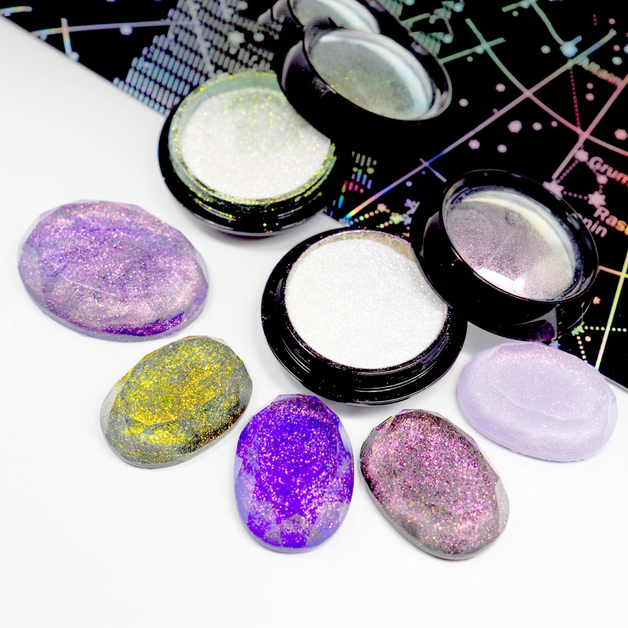 Iridescent Floating Galaxy Resin Glitter Iridescent White Glitter in