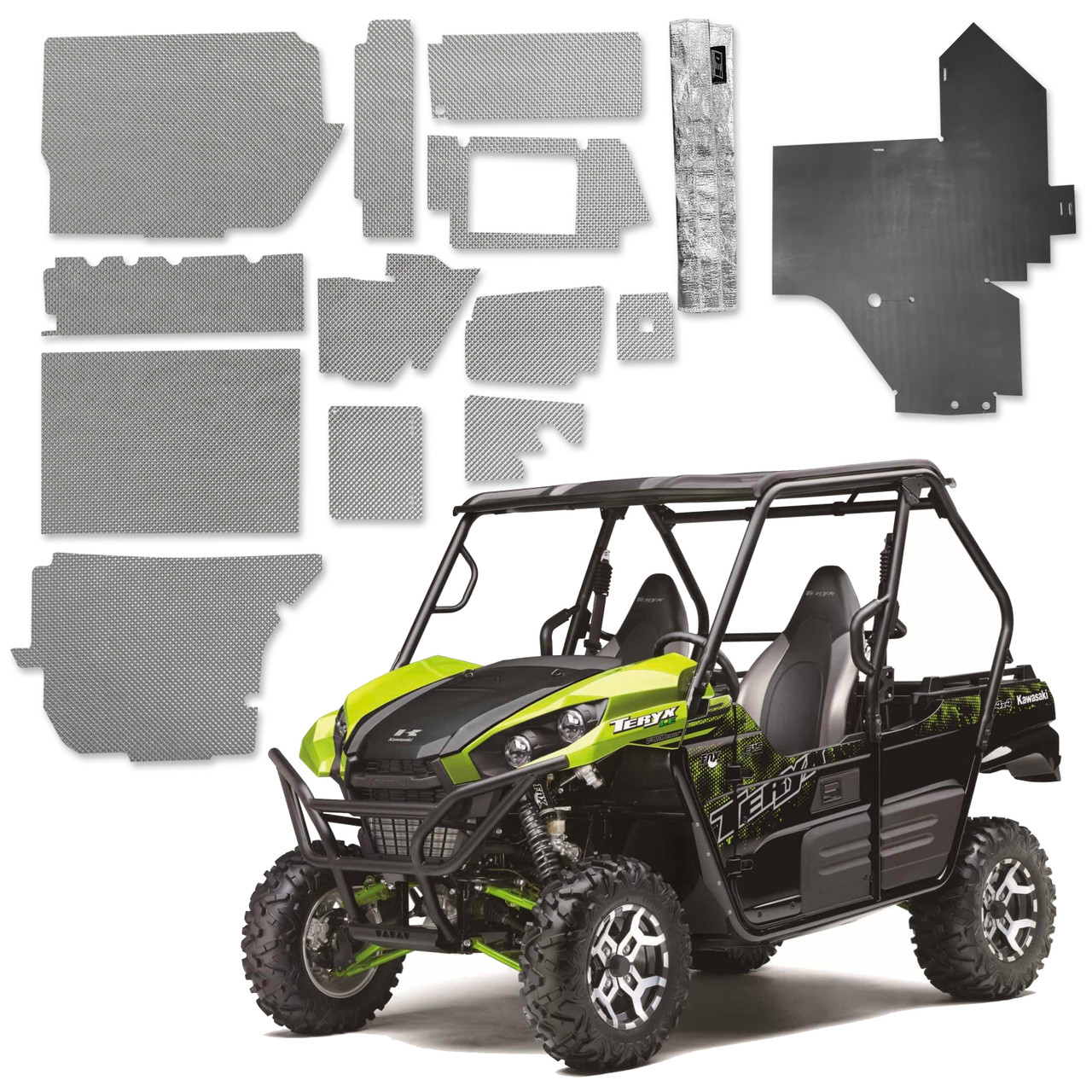 14+ Kawasaki Teryx SXS - Heat Shield Kit - Design