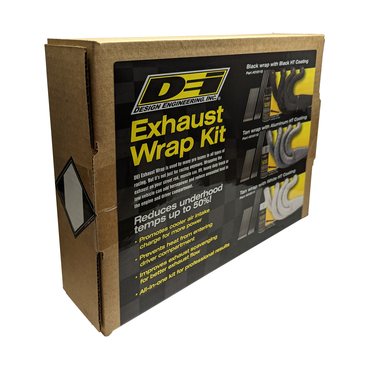 Automotive Exhaust & Header Glass Fiber Wrap Kit - Black HT