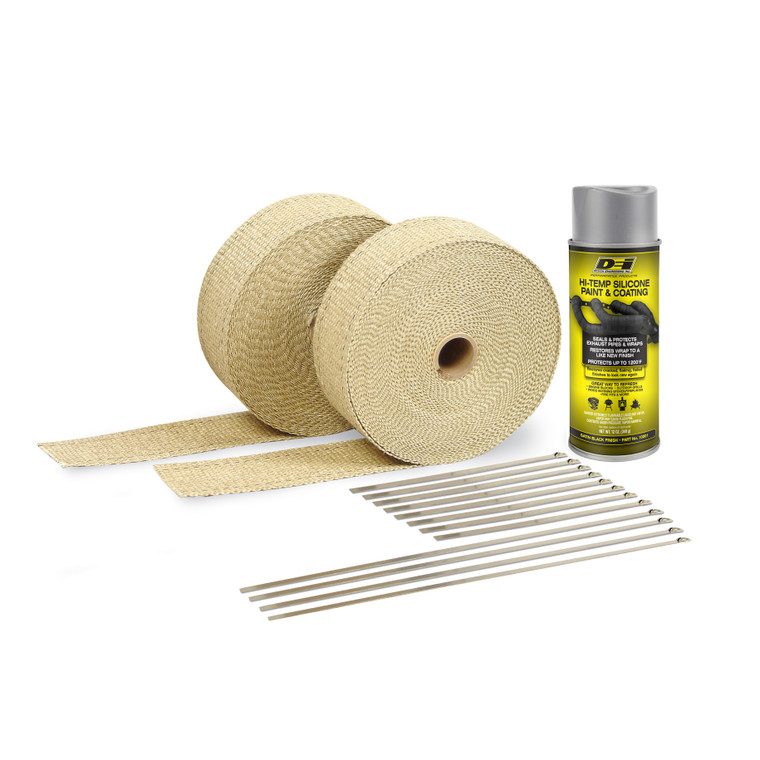 Automotive Exhaust & Header Glass Fiber Wrap Kit - Aluminum HT