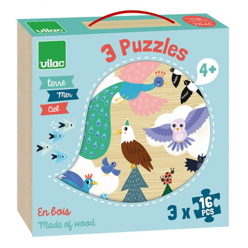 Land, Sea And Sky Puzzles - Set Of 3