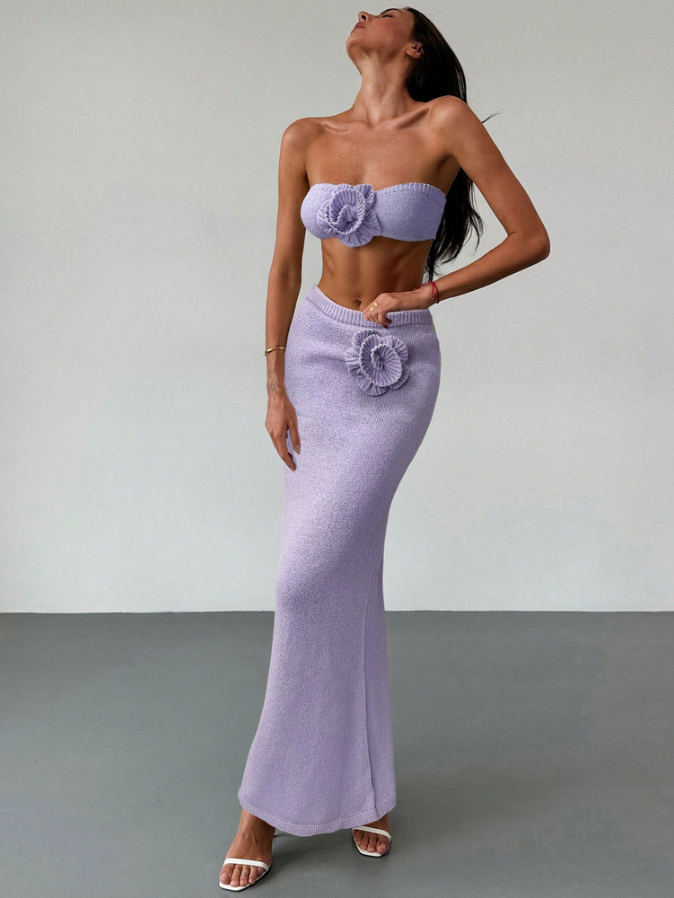 Summer Knit Two Piece - Lavender Purple