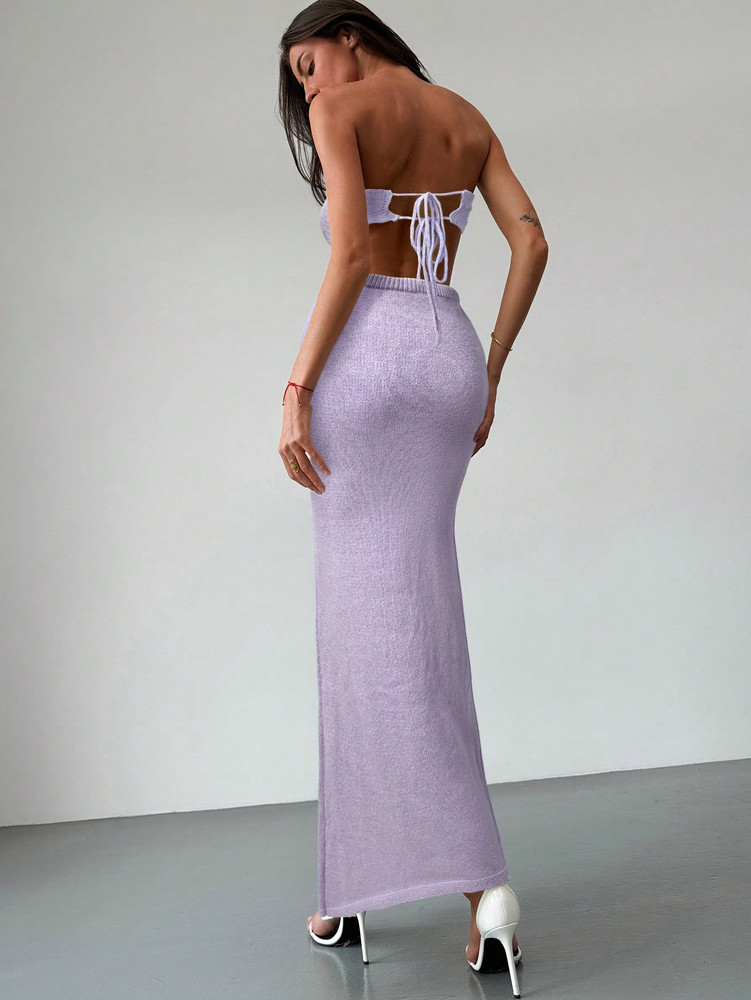 Summer Knit Two Piece - Lavender Purple