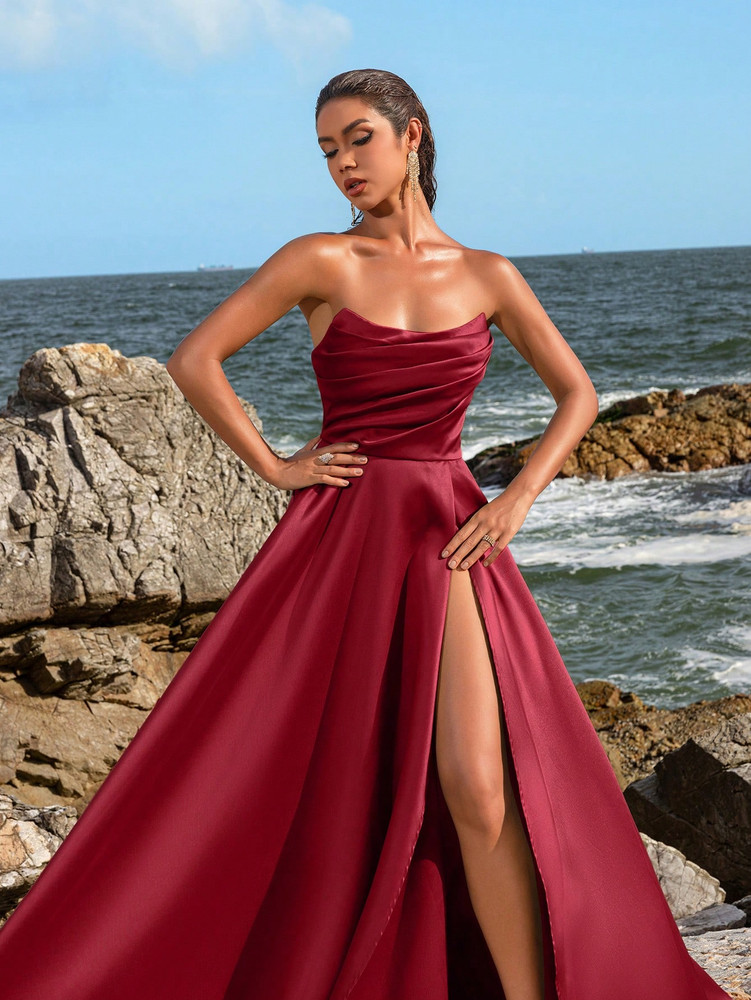 Porsha Gown - Burgundy