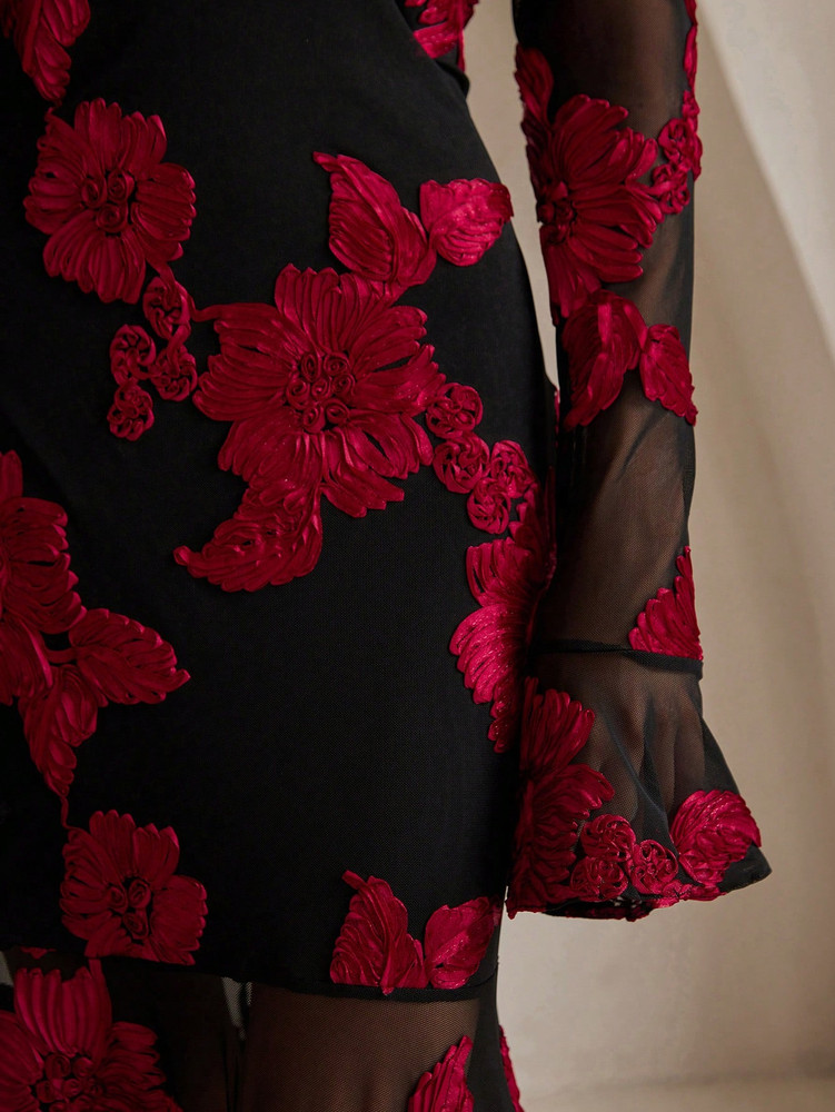 Anita Gown - Black/Red