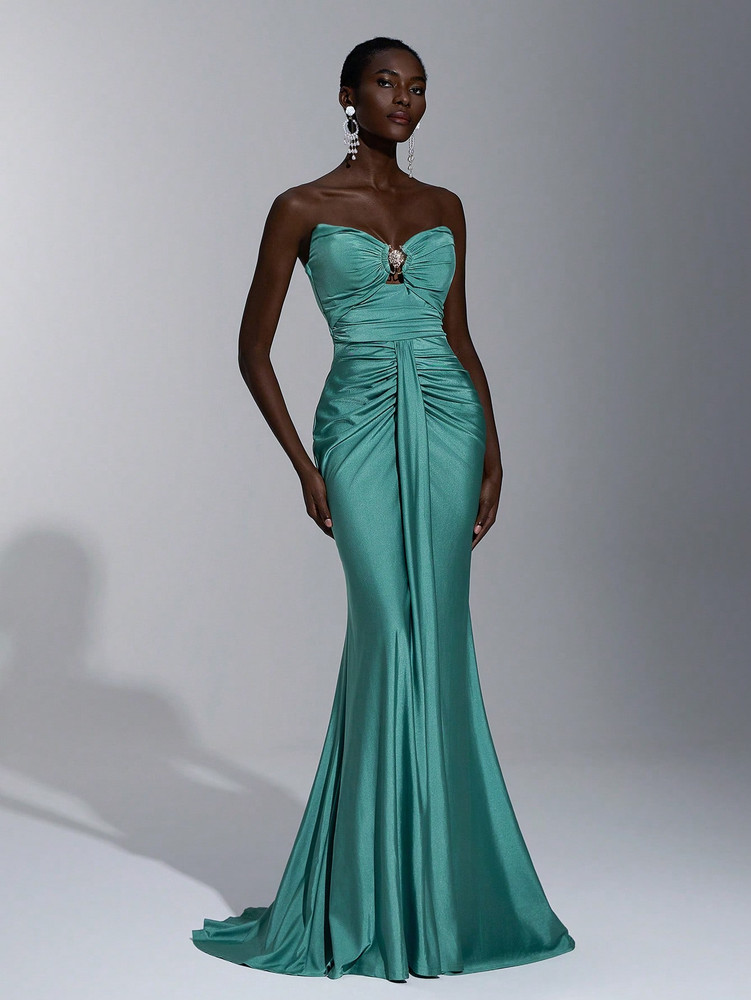 Shelly Gown - Aqua Green