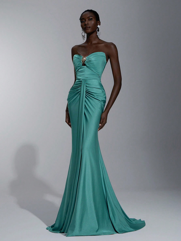 Shelly Gown - Aqua Green