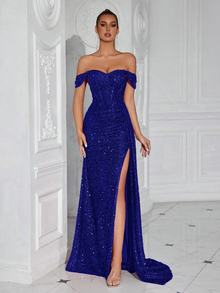 Tyra Corset Gown - Royal Blue
