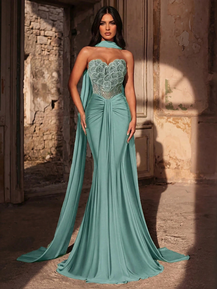 Azira Gown - Teal Blue