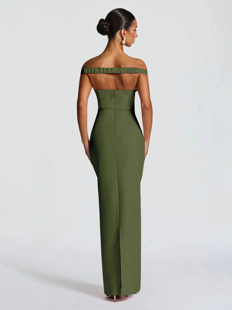 Charmaine Gown - Olive Green