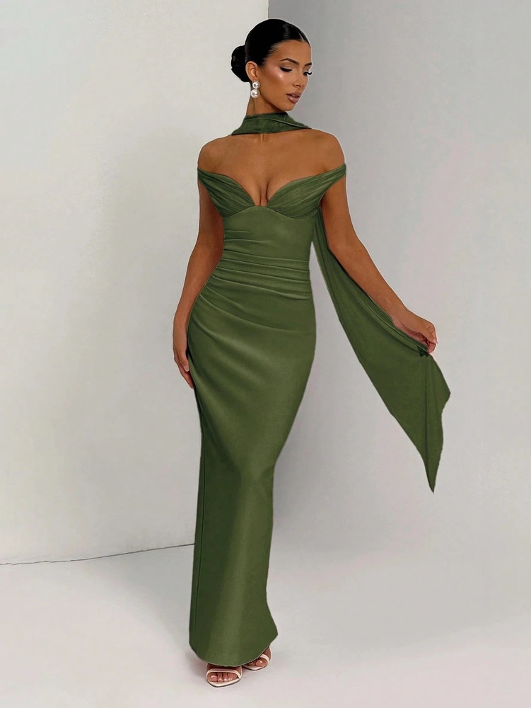 Charmaine Gown - Olive Green