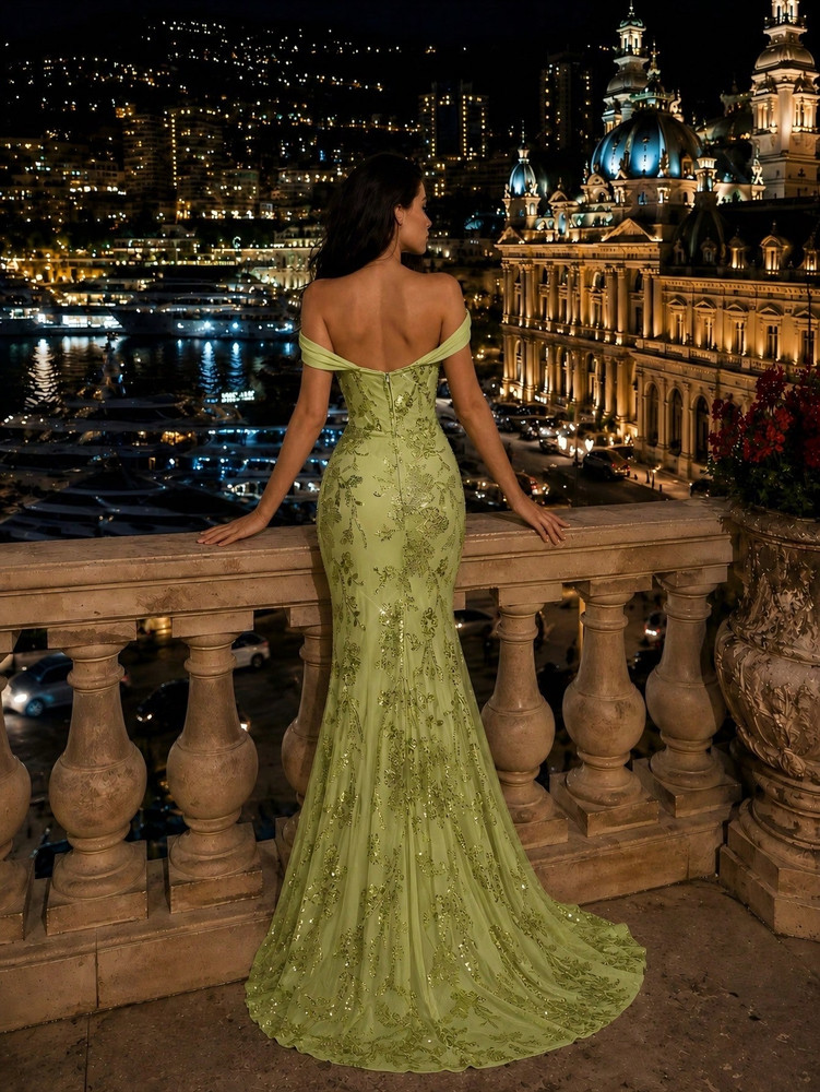 Franklin Gown - Lime Green