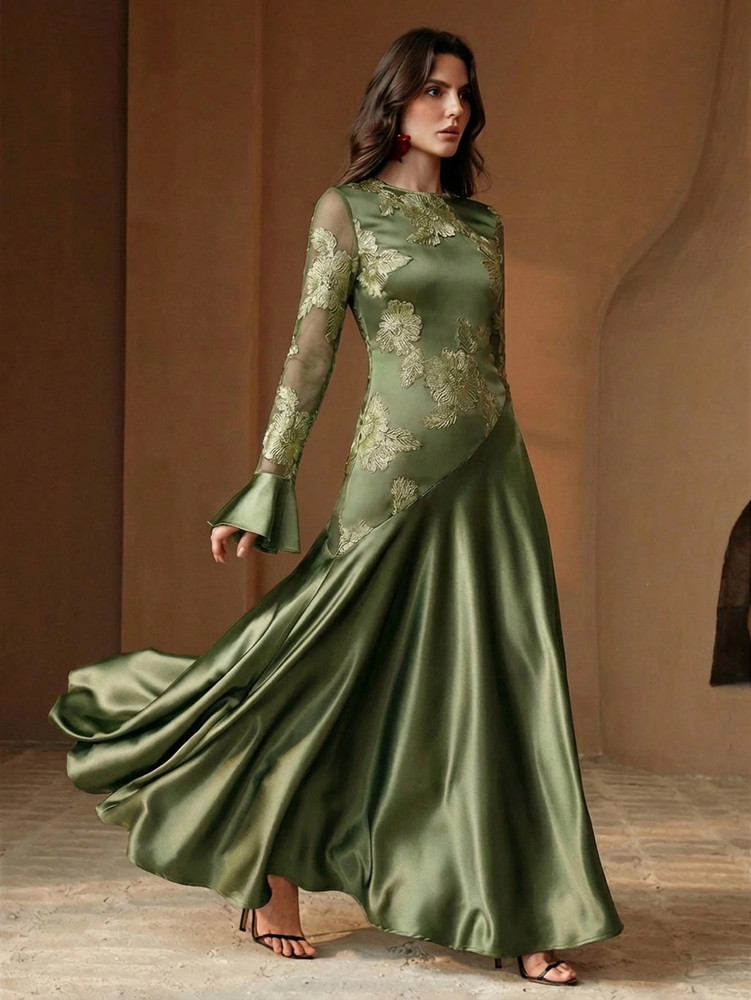 Anise Gown - Olive Green