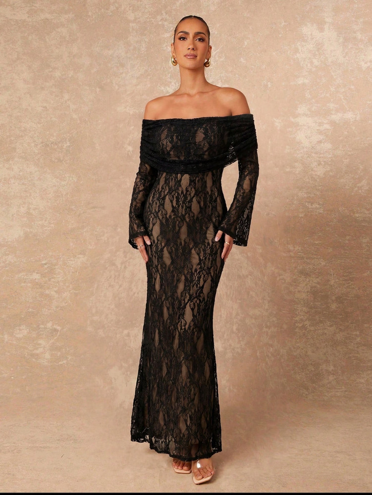 Jamie Dress - Black/Nude